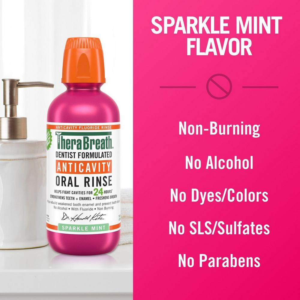 Travel Size Anticavity Fluoride Oral Rinse Sparkle Mint