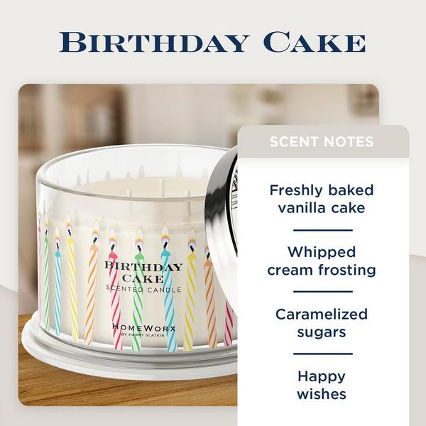 HomeWorx Birthday Cake 4-Wick Scented Candle #3