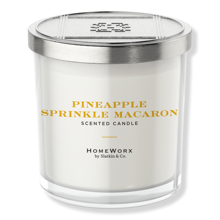 HomeWorx Pineapple Sprinkle Macaron 3-Wick Scented Candle #1