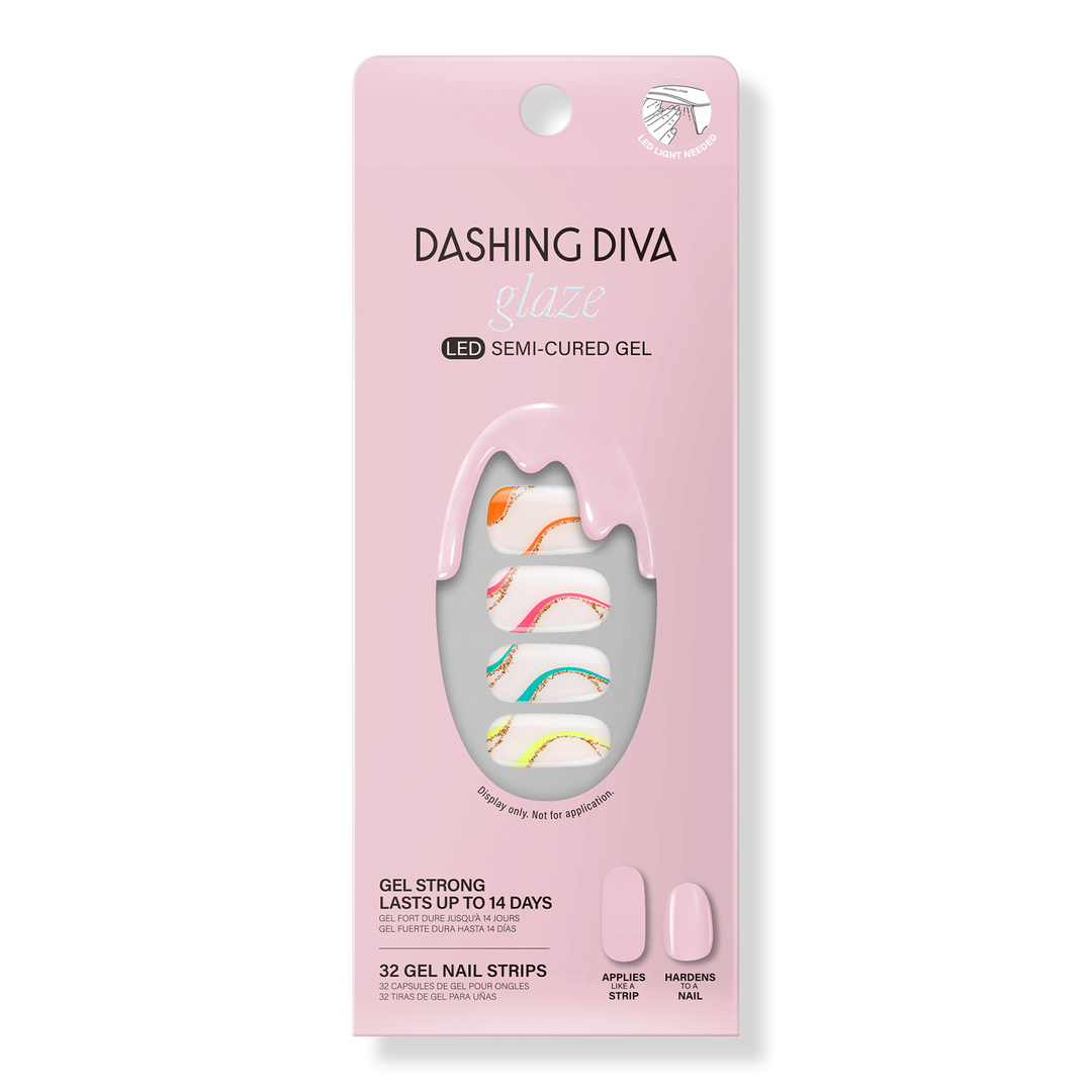 Dashing Diva Suns Out Swirl Glaze Semi-Cured Gel Art #1