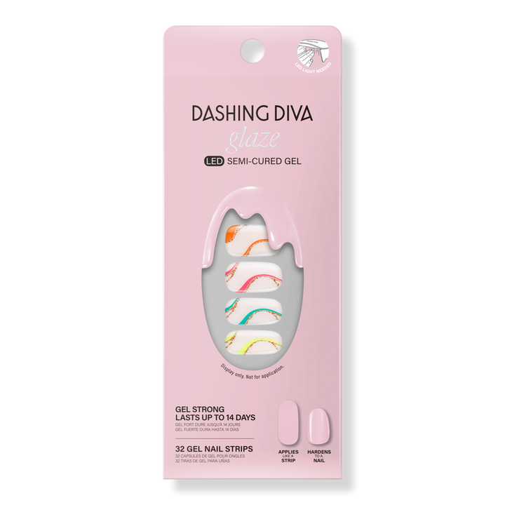 Dashing Diva Suns Out Swirl Glaze Semi-Cured Gel Art #1