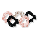 Pink/Black Satin Hair Scrunchies 