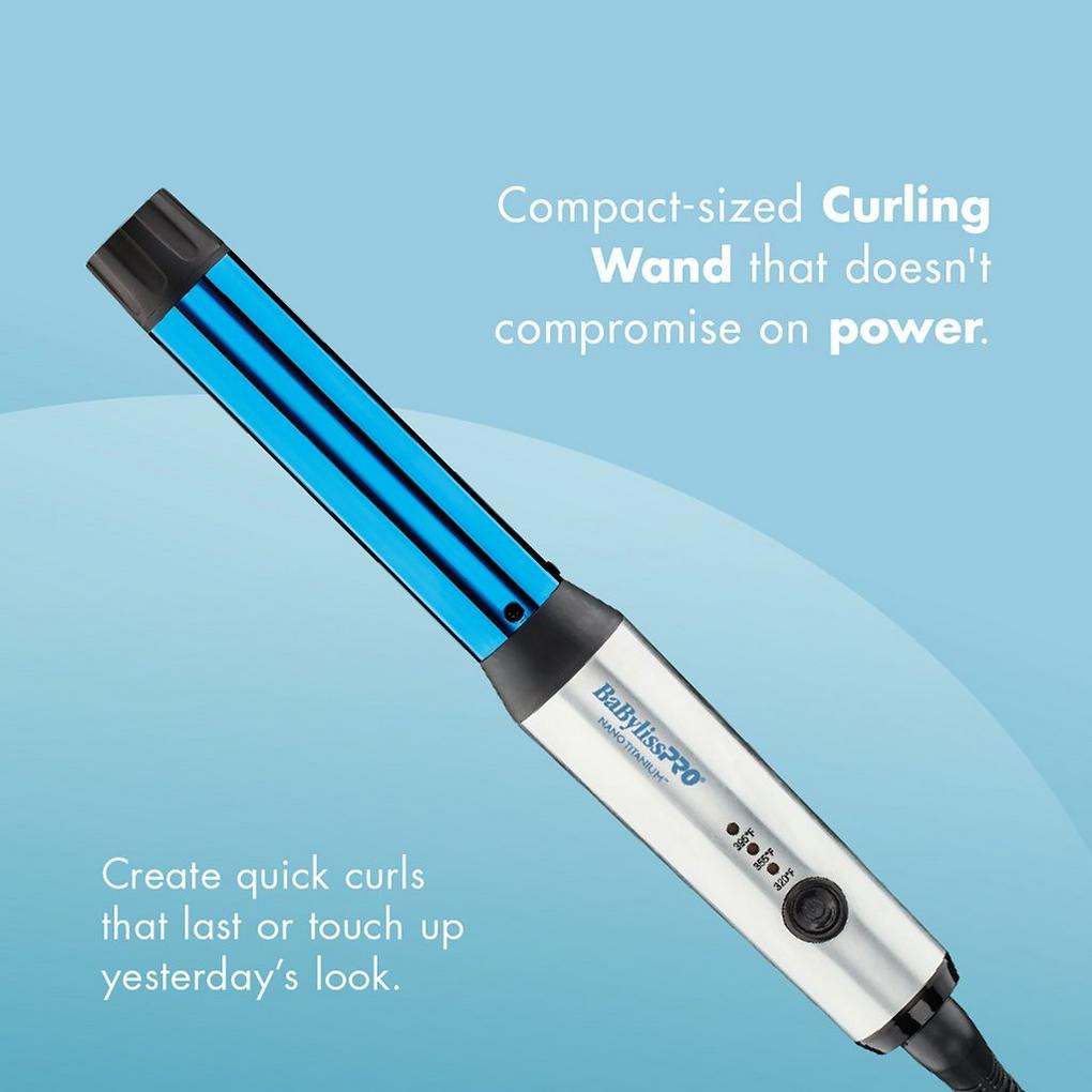 Nano Titanium 1 Compact Curling Wand - BaBylissPRO