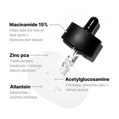 The Niacinamide 15 Serum with Acetyl Glucosamine + Zinc PCA