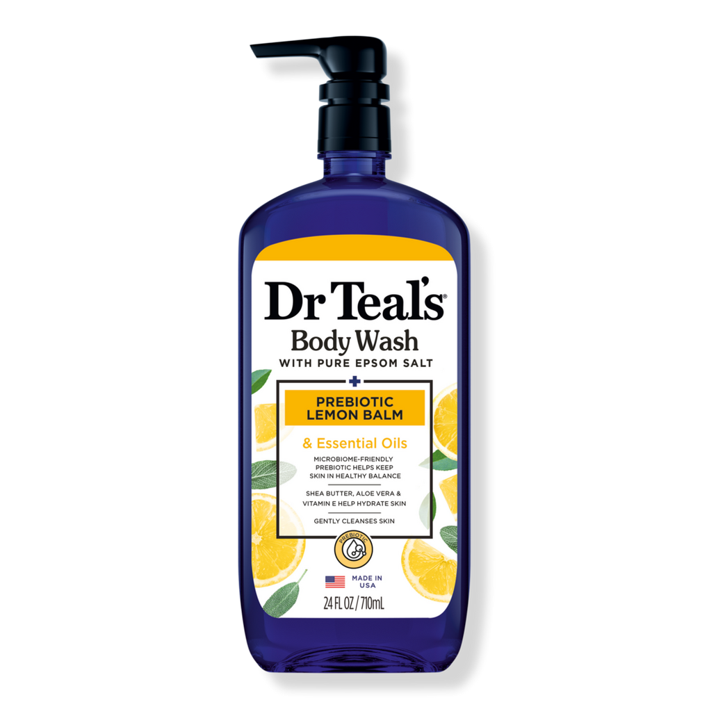 Dr. Teal's Body Wash with Pure Epsom Salt - Prebiotic Lemon Balm 24 fl oz