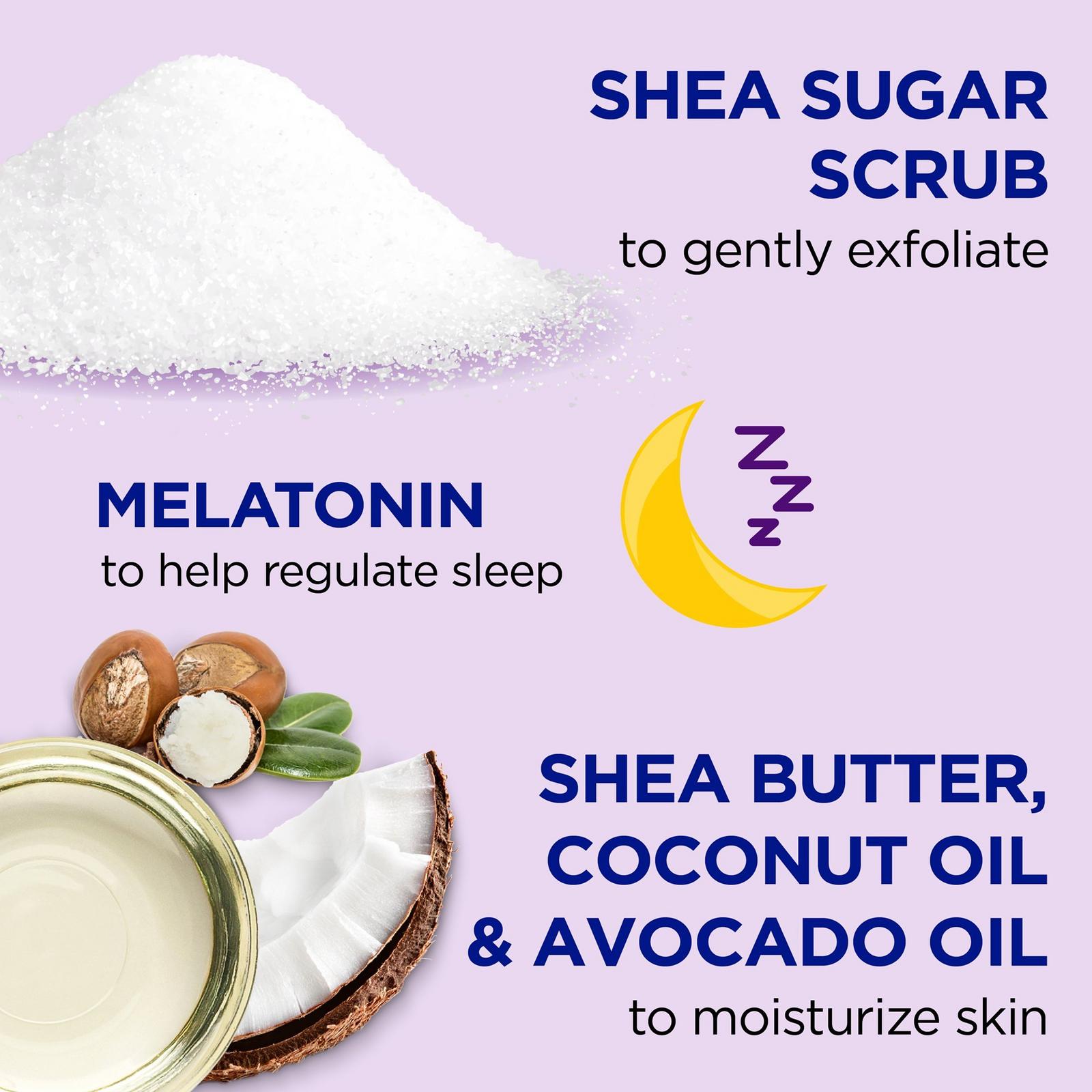 Shea Sugar Body Scrub with Melatonin, Lavender and Chamomile Essential Oils