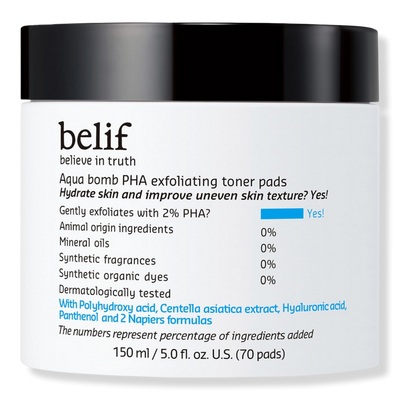 belif Aqua Bomb PHA Exfoliating Toner Pads