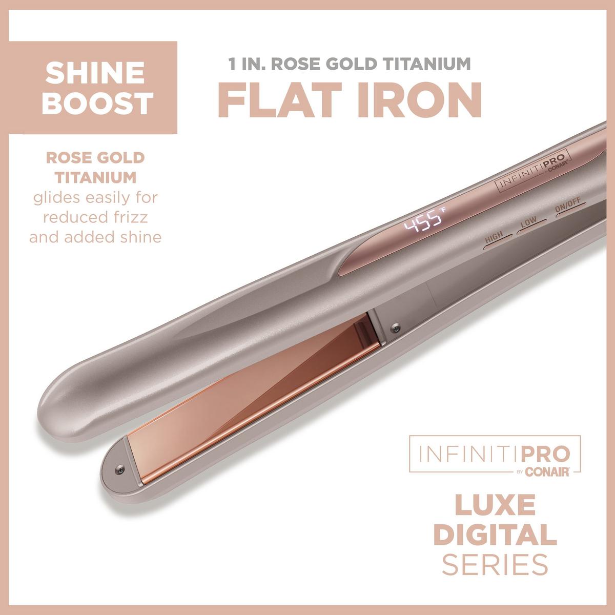 Conair 1 InfinitiPRO By Conair Titanium Flat Iron Smooth Shine Luxe Series Rose Gold Ulta Beauty