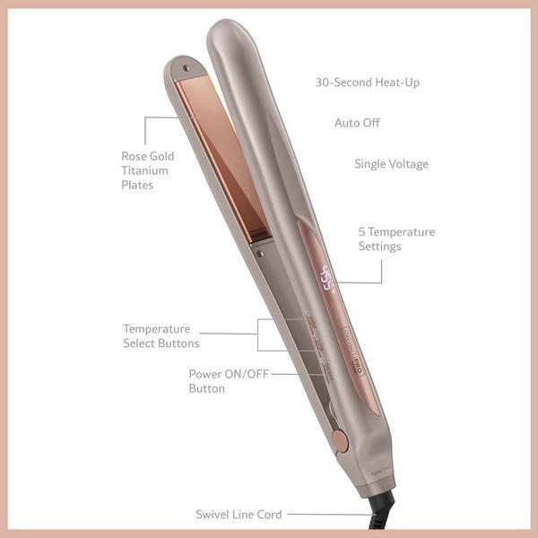 Conair InfinitiPRO By Conair Titanium Flat Iron Smooth & Shine Luxe Series - Rose Gold #3