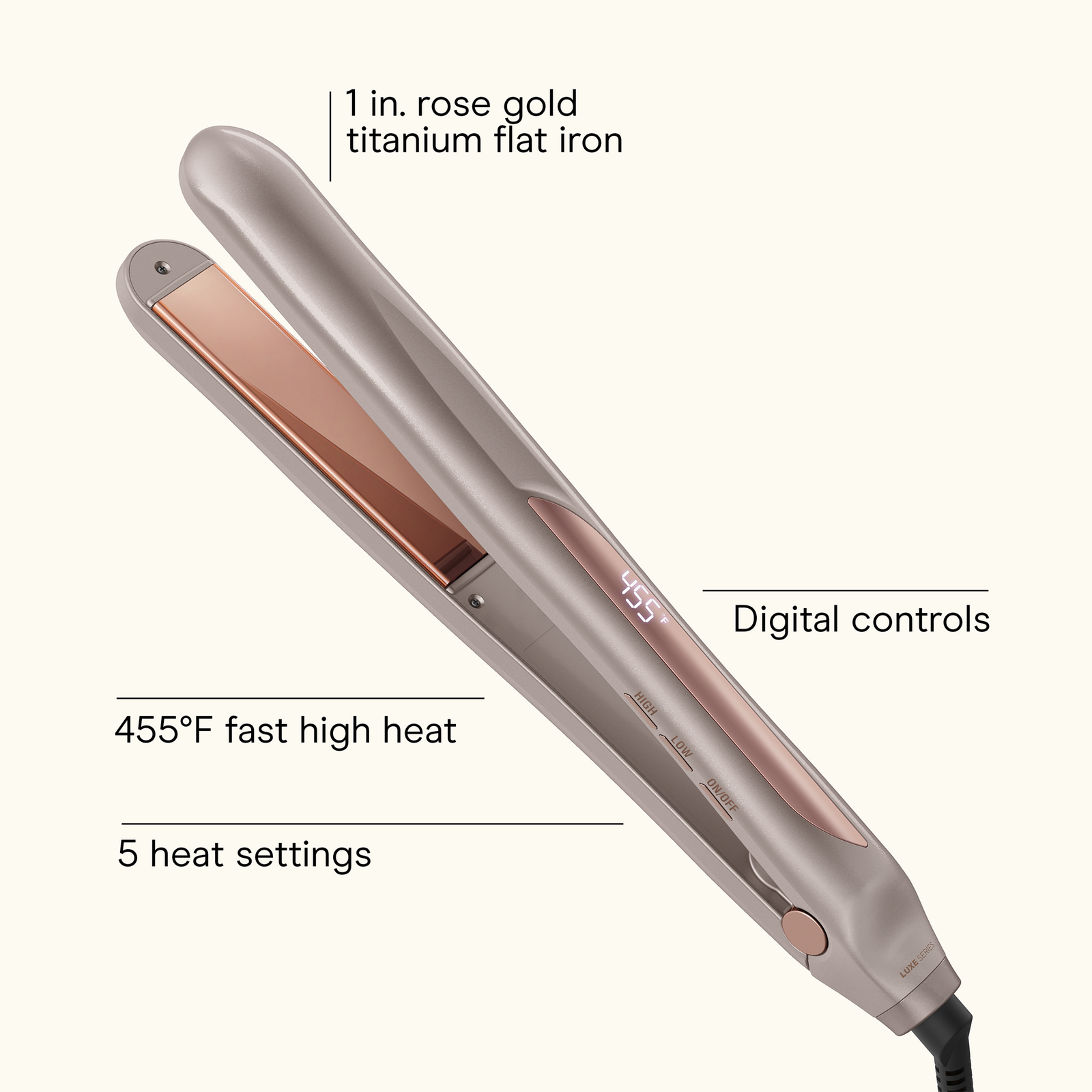 InfinitiPRO By Conair Titanium Flat Iron Smooth & Shine Luxe Series - Rose Gold