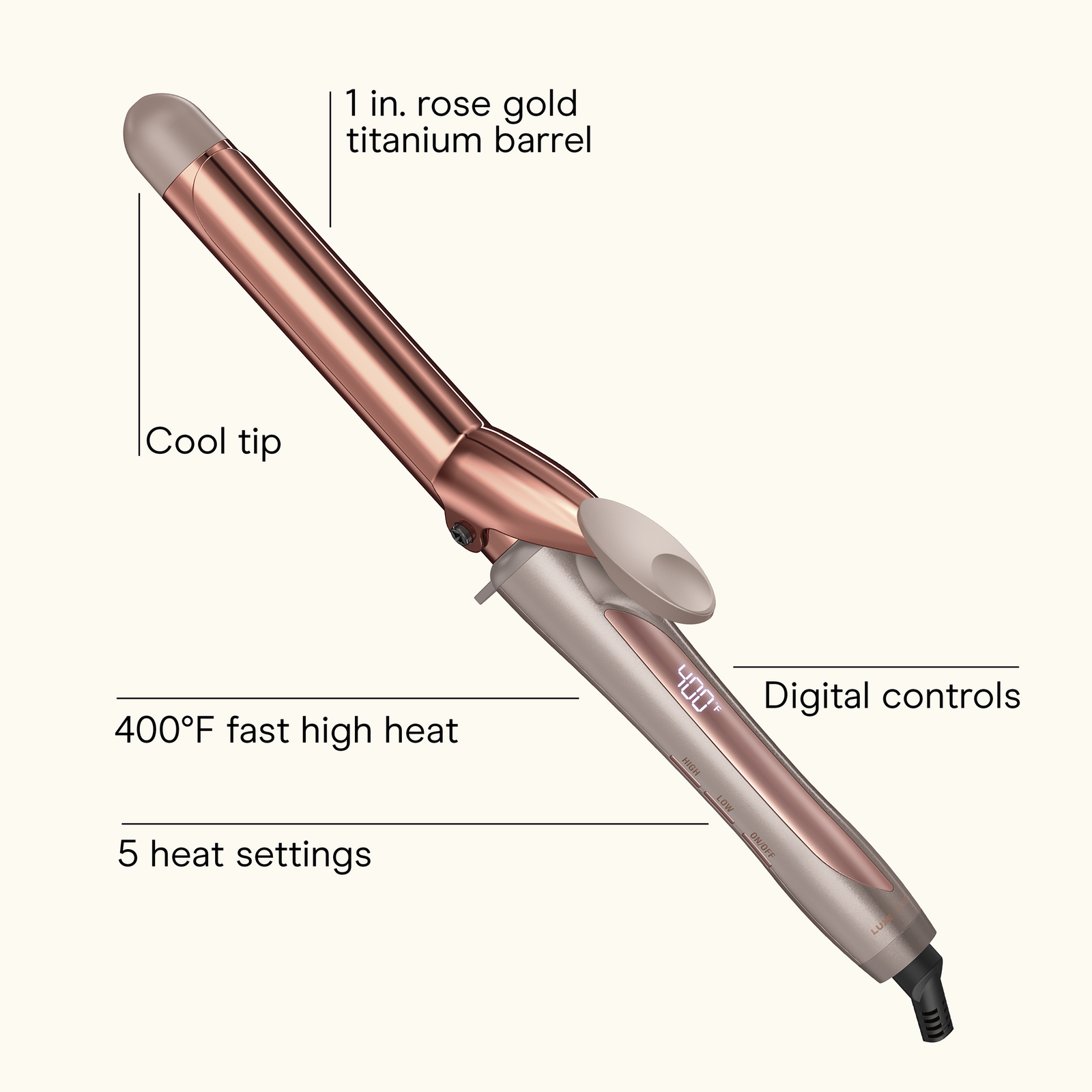 InfinitiPRO By Conair Titanium Curling Iron Luxe Series - Rose Gold