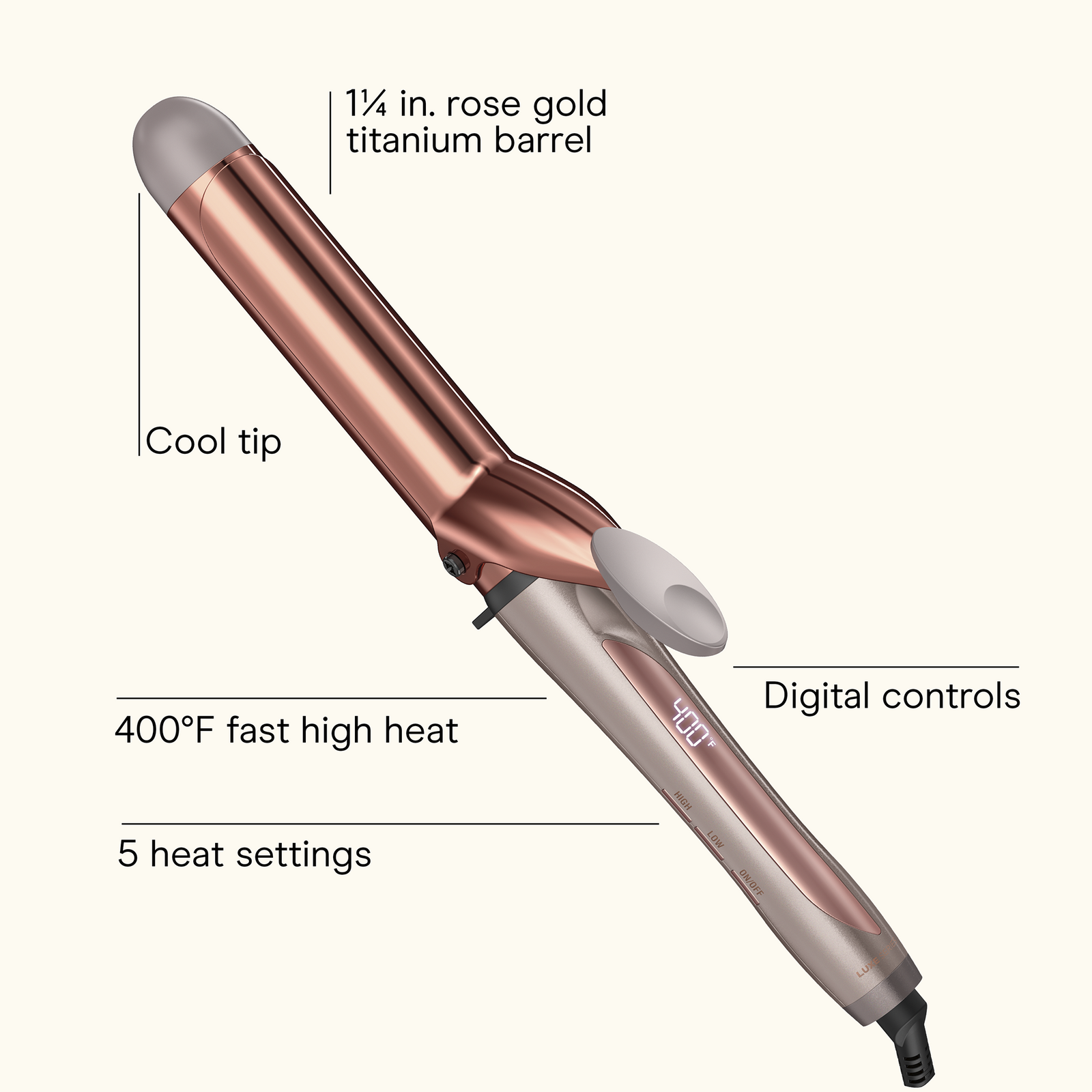 InfinitiPRO By Conair Titanium Curling Iron Luxe Series - Rose Gold