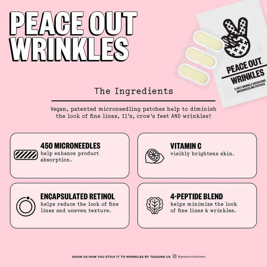 Microneedling Anti-Wrinkle Retinol Patches - Peace Out | Ulta Beauty
