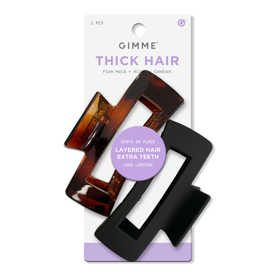 GIMME beauty Thick Hair - Black & Tortoise Claw Clips #1