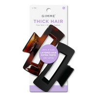 Thick Hair - Black & Tortoise Claw Clips