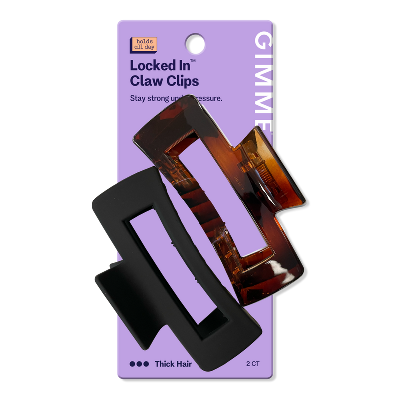 GIMME beauty - Black/Tortoise Extra Grip Rectangle Claw Clip for