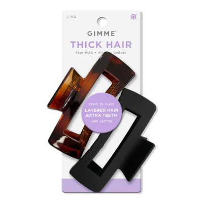 GIMME beauty Thick Hair - Black & Tortoise Claw Clips