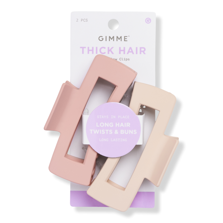 GIMME beauty Thick Hair - Tan & Pink Rectangular Claw Clips #1