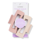 Tan & Pink Thick Hair Rectangular Claw Clips 