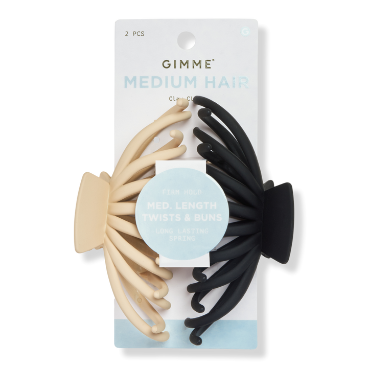 GIMME beauty Medium Hair - Black & Tan Claw Clips #1