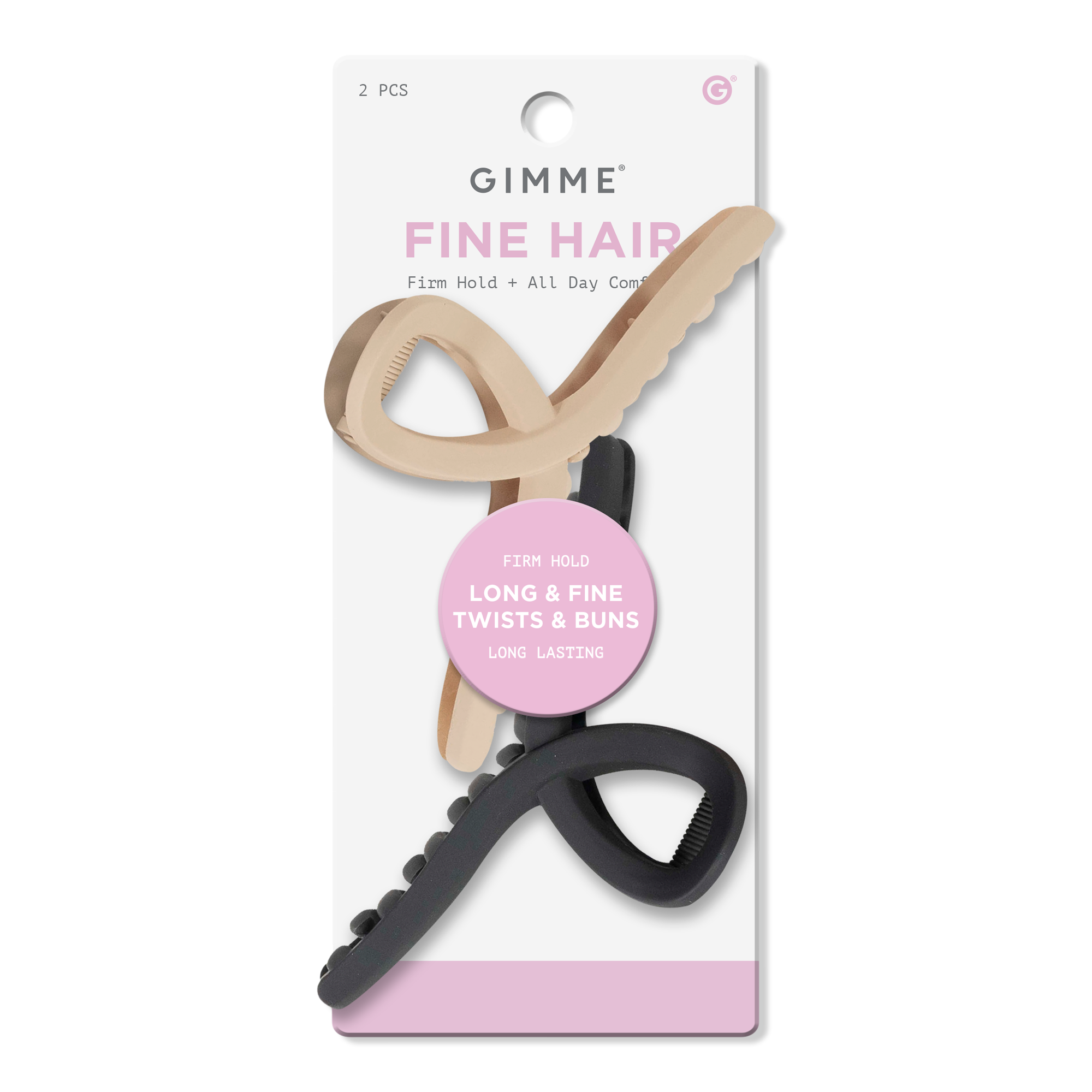 GIMME beauty Fine Hair - Black & Tan Claw Clips #1