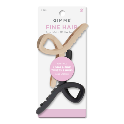 GIMME beauty Fine Hair - Black & Tan Claw Clips