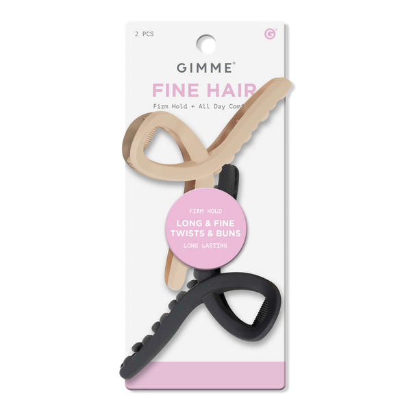 GIMME beauty Fine Hair - Black & Tan Claw Clips #1