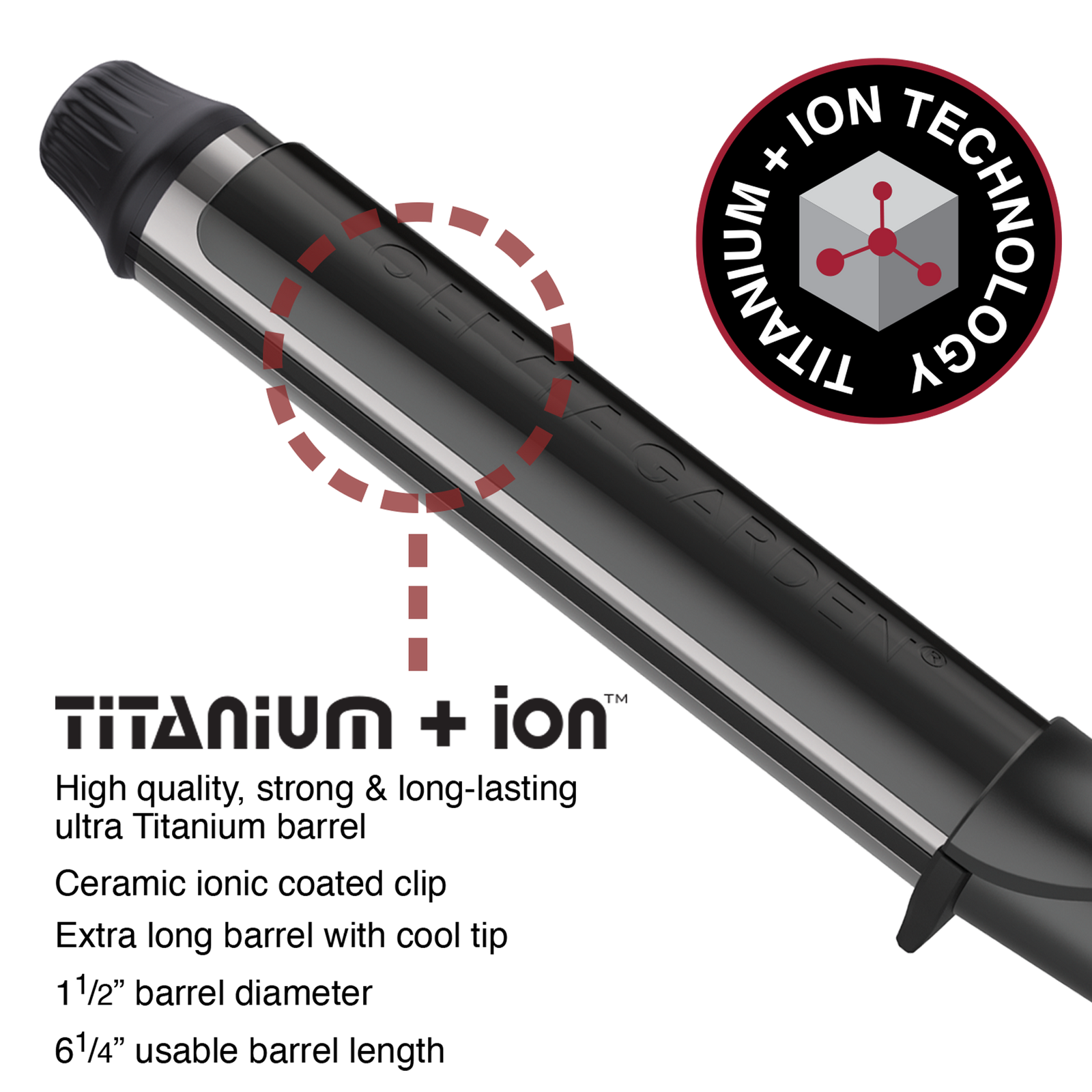 Titanium + Ion Professional 1.25" Curling Iron