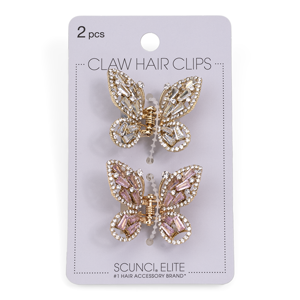 Gold Snap Clip Set | Lace Butterfly