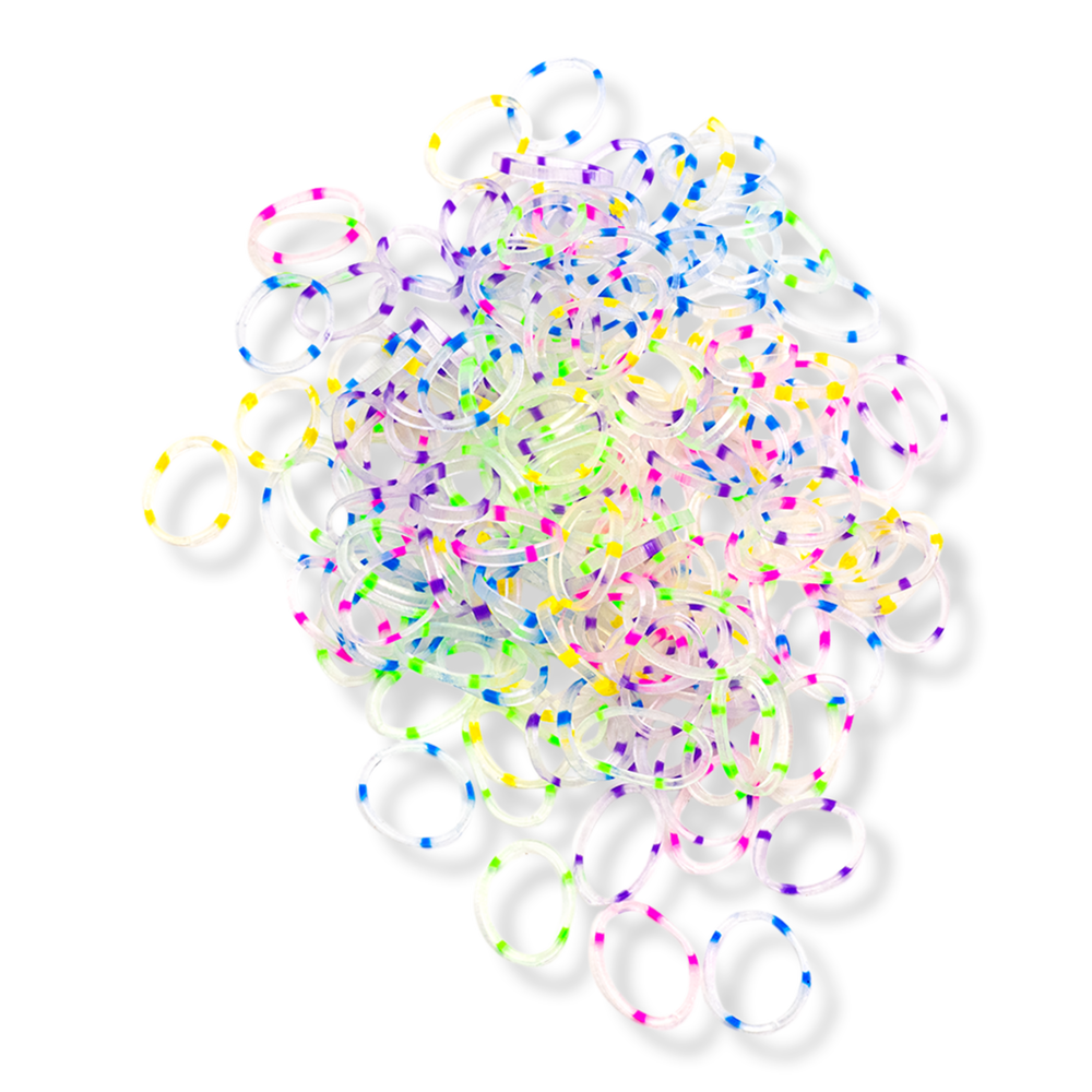 Scünci Ponytail Clear Polybands With Neon Dots