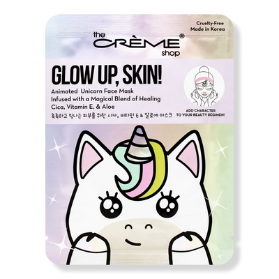 The Crème Shop Glow Up, Skin! Animated Unicorn Face Mask