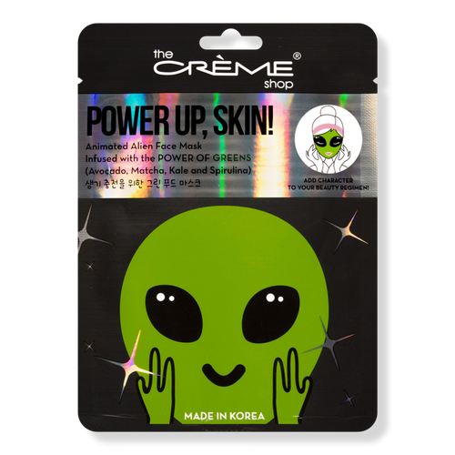 Power Up, Skin! Animated Alien Face Mask Power of Greens The Crème