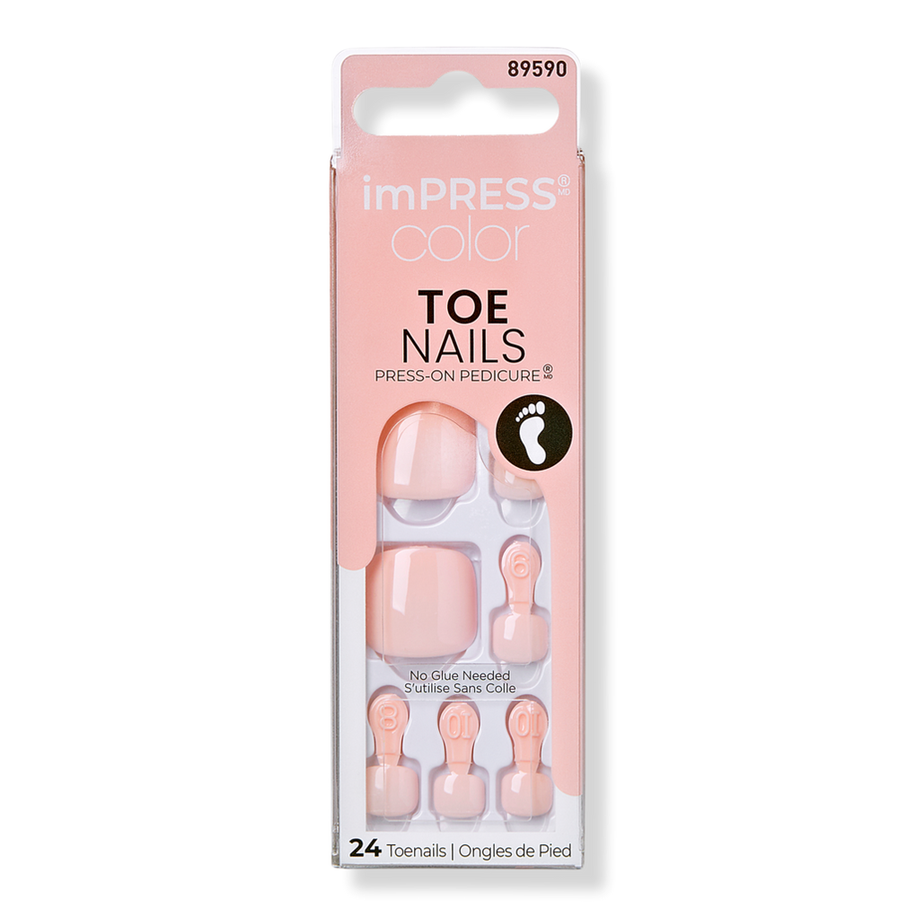 imPRESS Color Press-On Nails, No Glue Needed, Black, Short Square