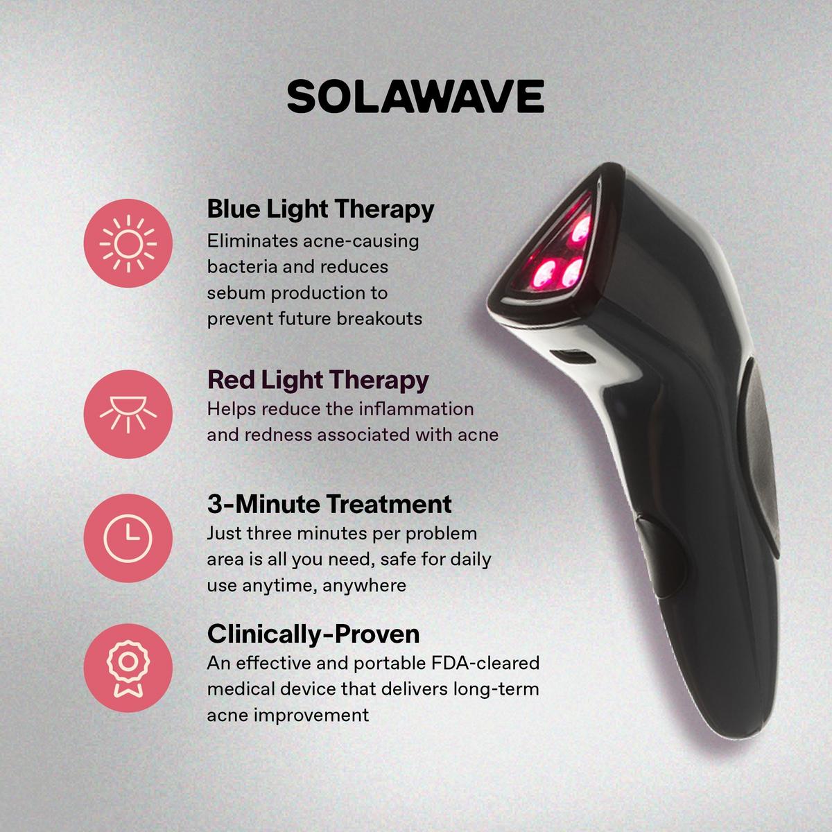 Bye Acne: 3 Minute Blue + Red Light Acne Treatment