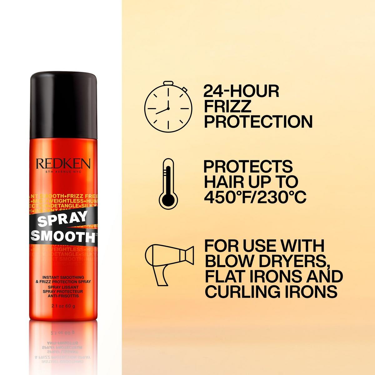 Travel Size Spray Smooth Anti-Frizz Spray with Heat Protection