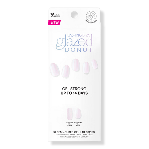 Dashing Diva Pearl Glaze Glazed Donut Semi Cured Gel Nail Strips