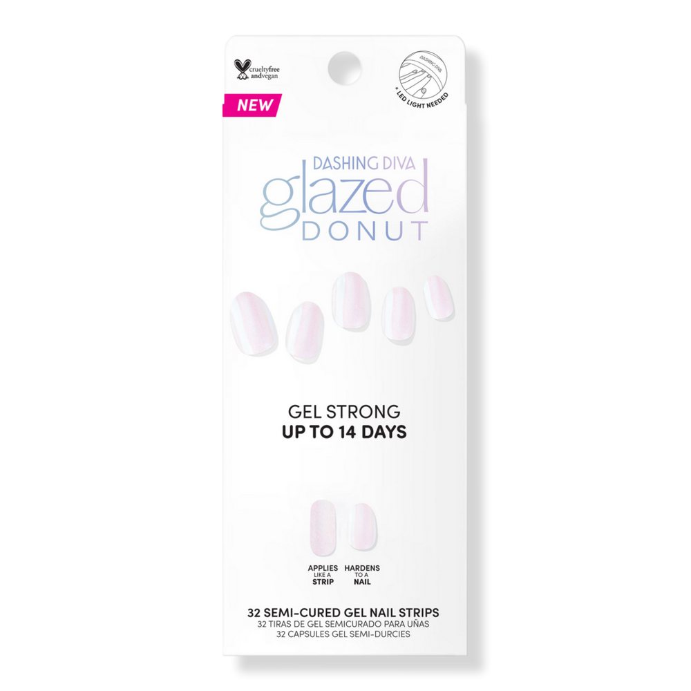 Dashing Diva Glazed Donut Semi Cured Gel Nail Strips - Pearl Glaze