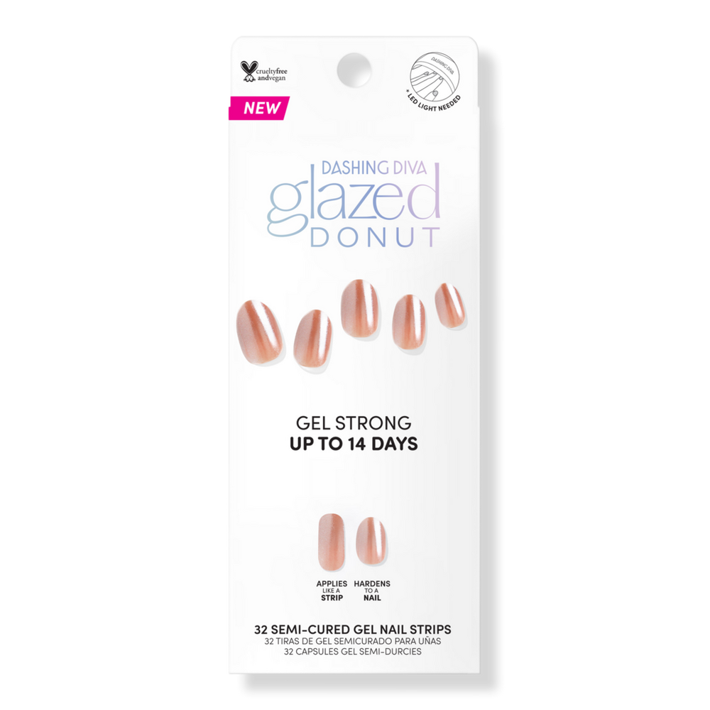 Dashing Diva Glazed Donut Semi Cured Gel Nail Strips - Chocolate Glaze