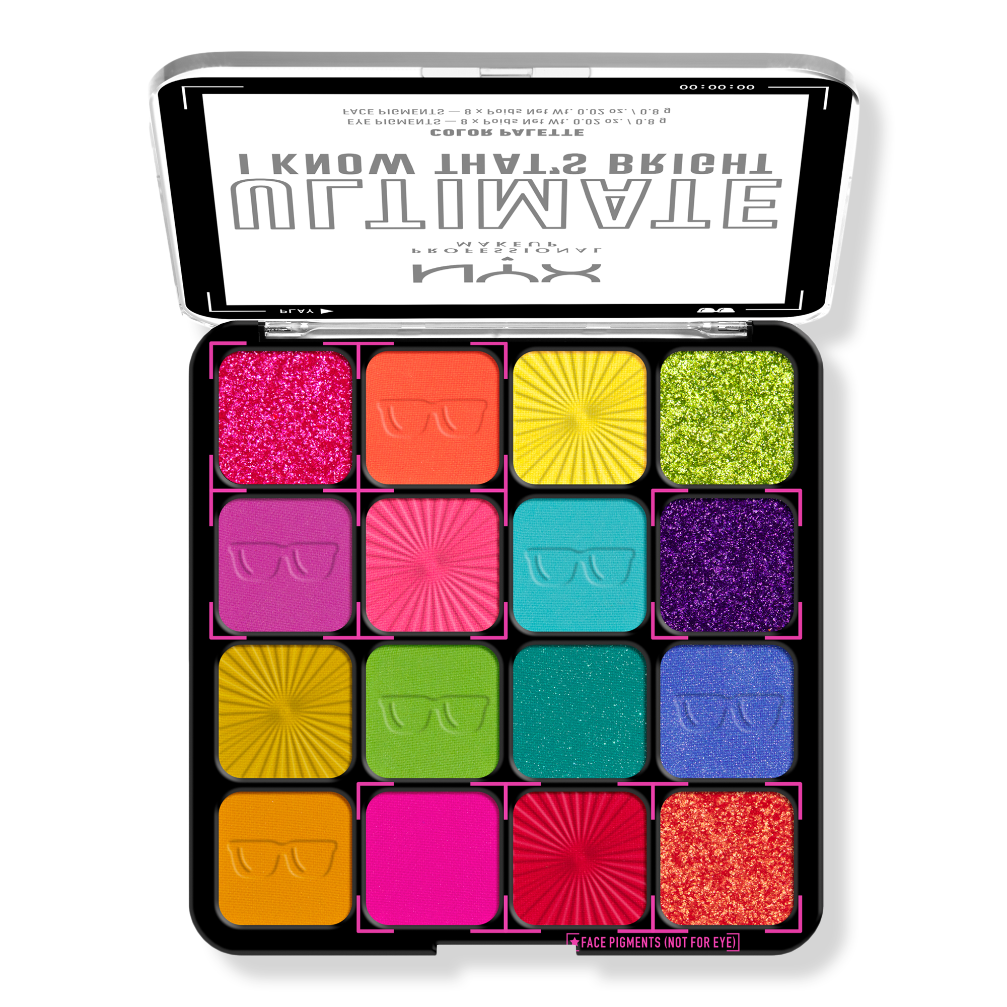 NYX Professional Makeup Ultimate Color Shadow Palette I Know That's Bright #1