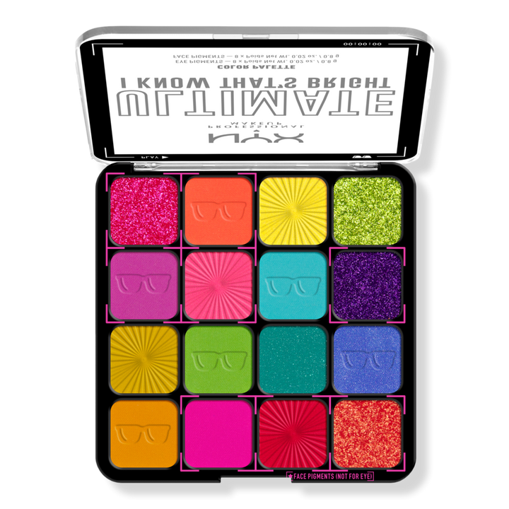 NYX Professional Makeup Ultimate Color Shadow Palette I Know That's Bright #1