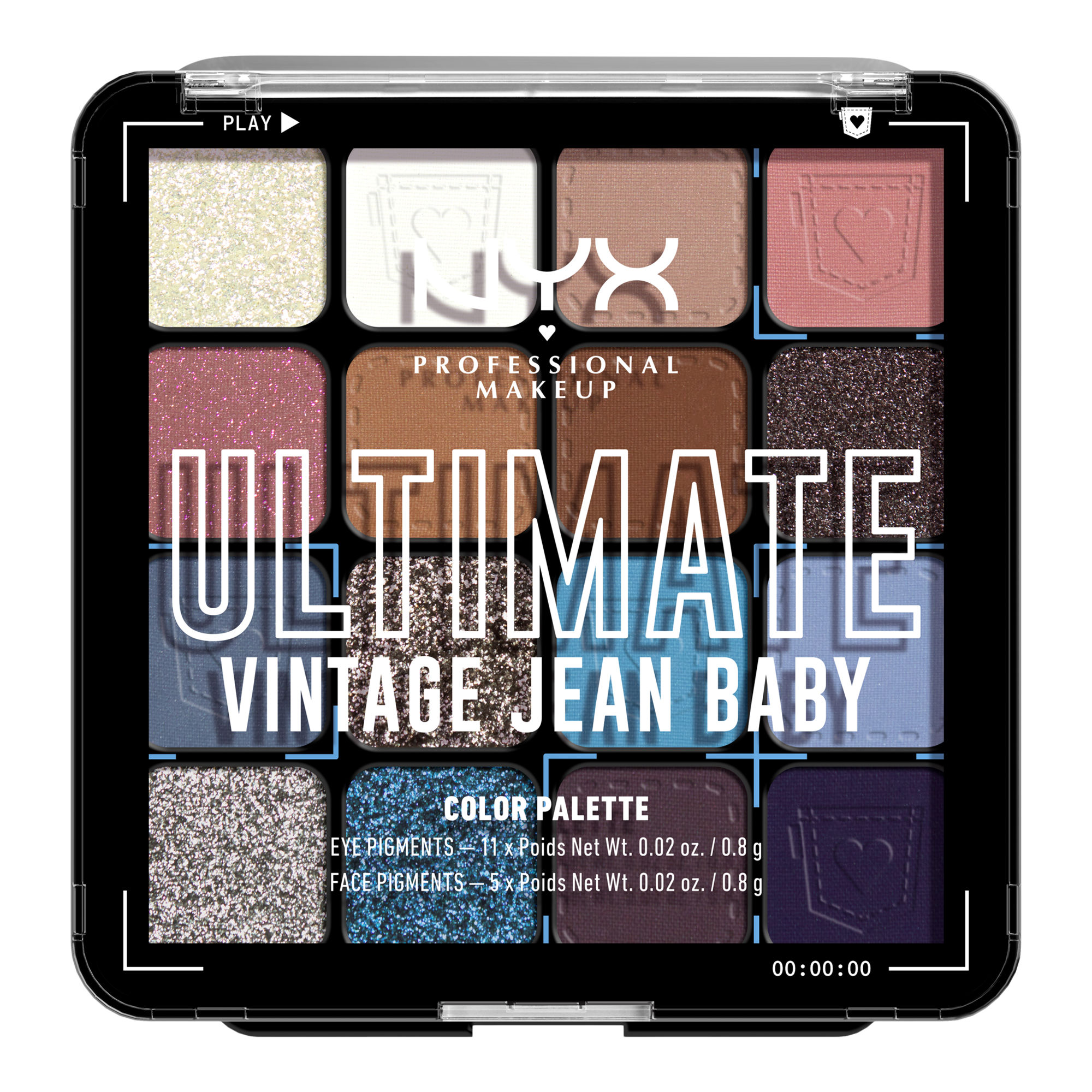 NYX Professional Makeup Ultimate Color Shadow Palette Vintage Jean Baby — фото 5