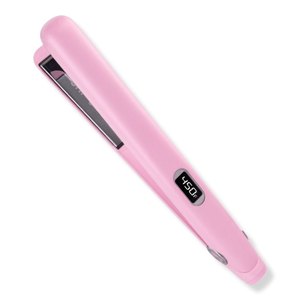 FARERY Mini Flat Iron Portable Travel, 1.5 inch Wide Small Hair Straightener with Dual Voltage, Pink, Size: 3/4