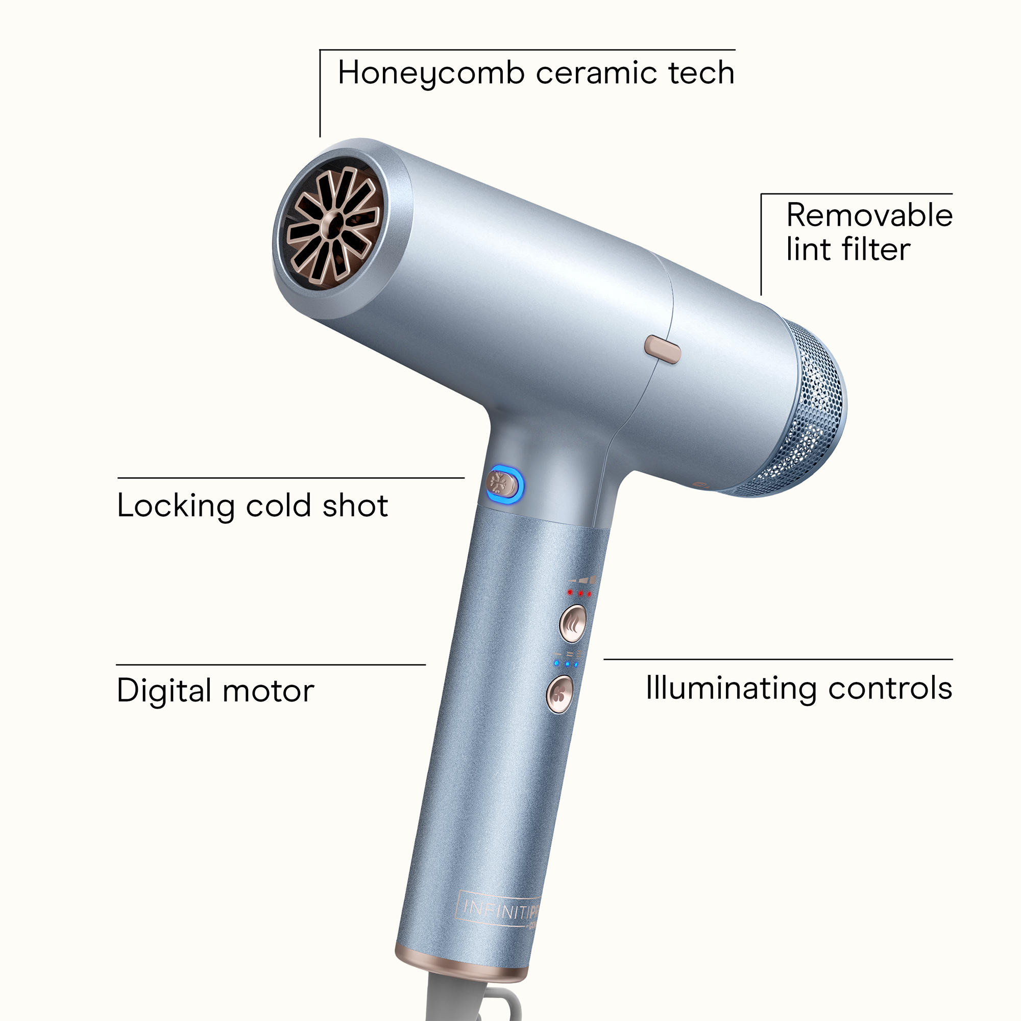 Фен Conair InfinitiPro DigitalAire, цвет: Синий — фото 4