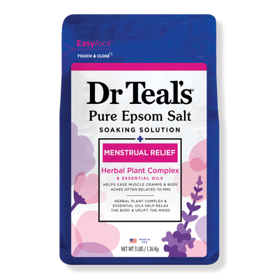 Dr Teal's Pure Epsom Salt Soaking Solution, Menstrual Relief