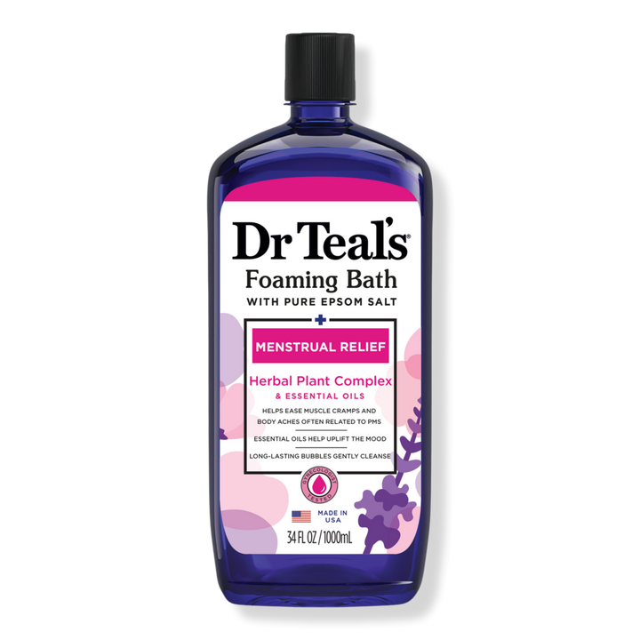 Dr Teal's Foaming Bath with Pure Epsom Salt Menstrual Relief with Herbal Plant Complex #1