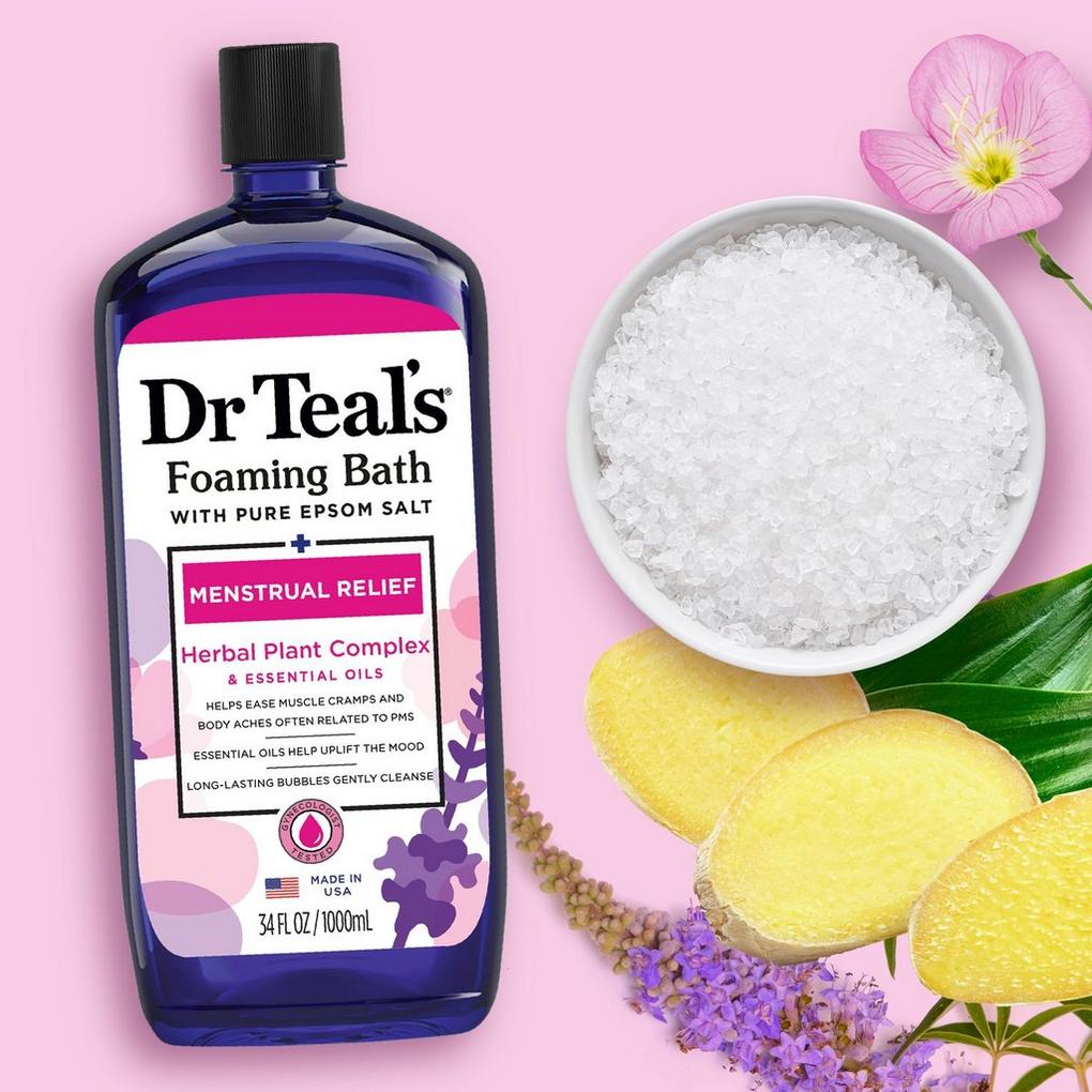 Foaming Bath with Pure Epsom Salt Menstrual Relief with Herbal