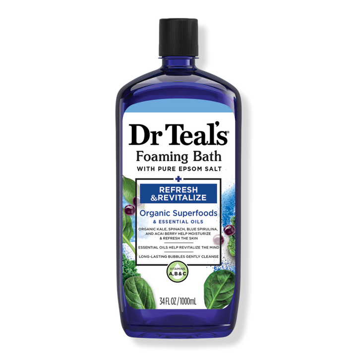 Dr Teal's Foaming Bath with Pure Epsom Salt, Refresh & Revitalize with Superfood #1