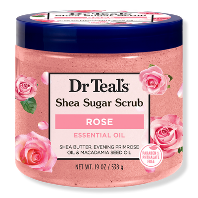 Dr Teal's Shea Sugar Scrub with Rose Essential Oil & Macadamia Oil