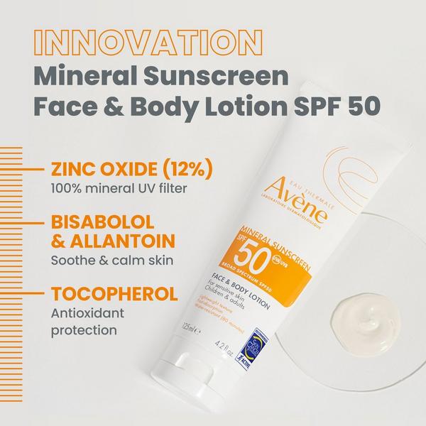 Avène Mineral Sunscreen Broad Spectrum SPF 50 Face and Body Lotion #5