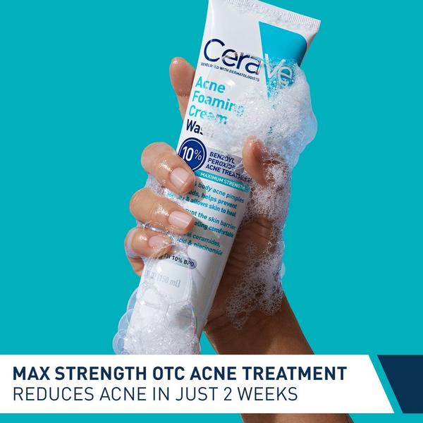 CeraVe Maximum Strength Acne Foaming Cream Wash with 10% BPO for Face & Body #2